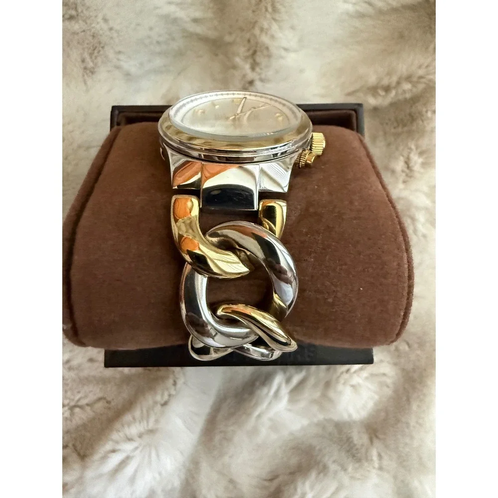 Michael Kors MK5634 Two Tone Silver Gold Runway Chain Link Chronograph Watch